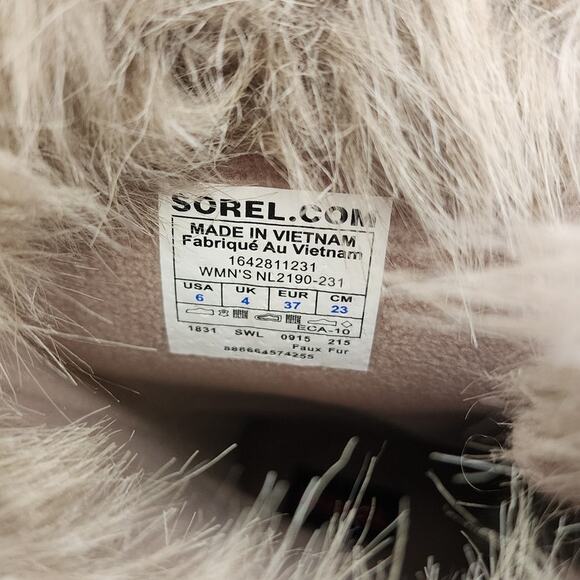 Sorel Tofino Tall Herringbone Fur Winter Boots Women SZ 6 - Picture 7 of 7